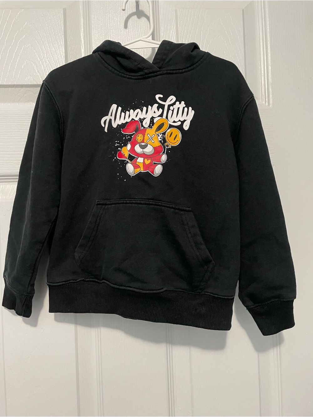 Kids Black Graphic Hoodie